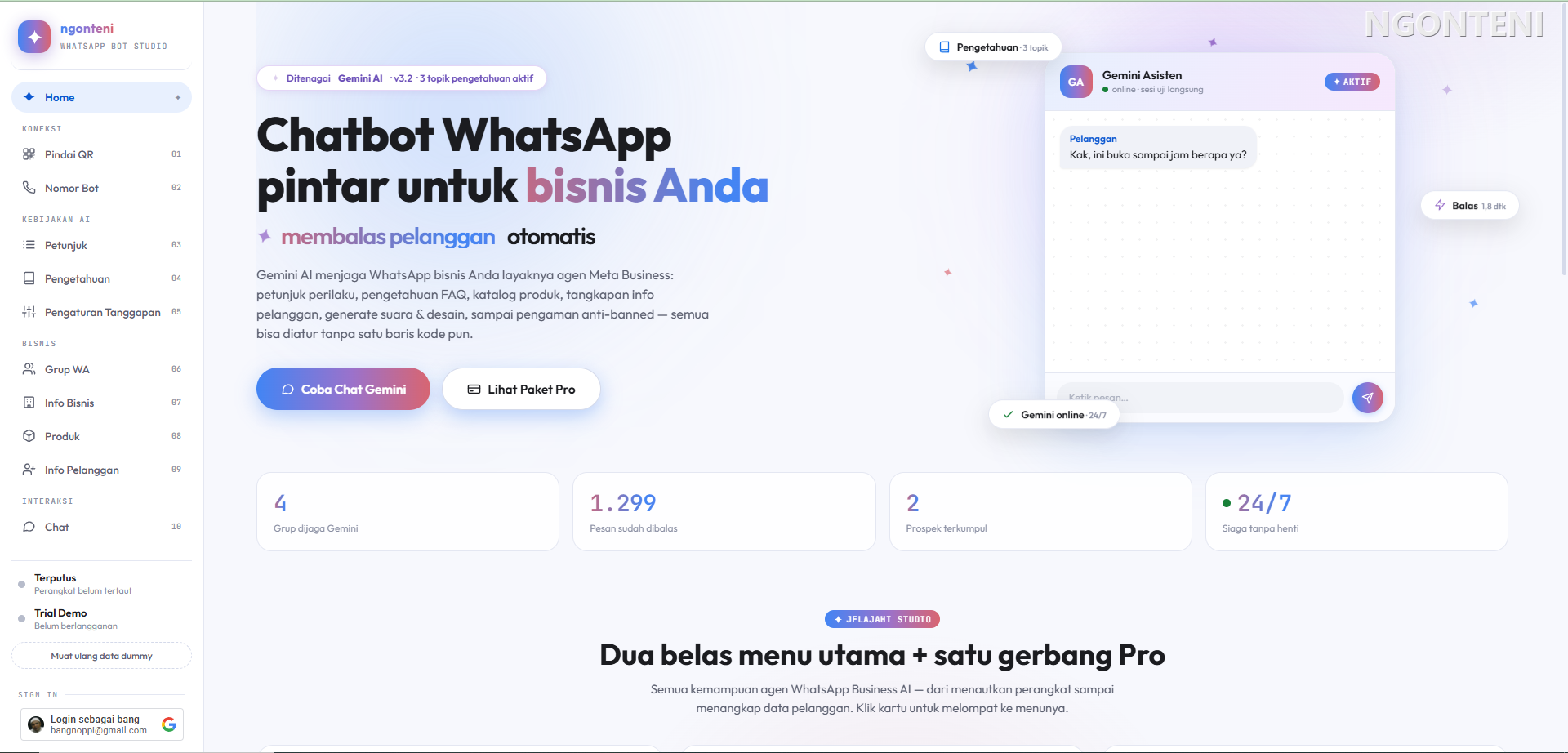 Chatbot WhatsApp Builder yang pintar untuk bisnis Anda