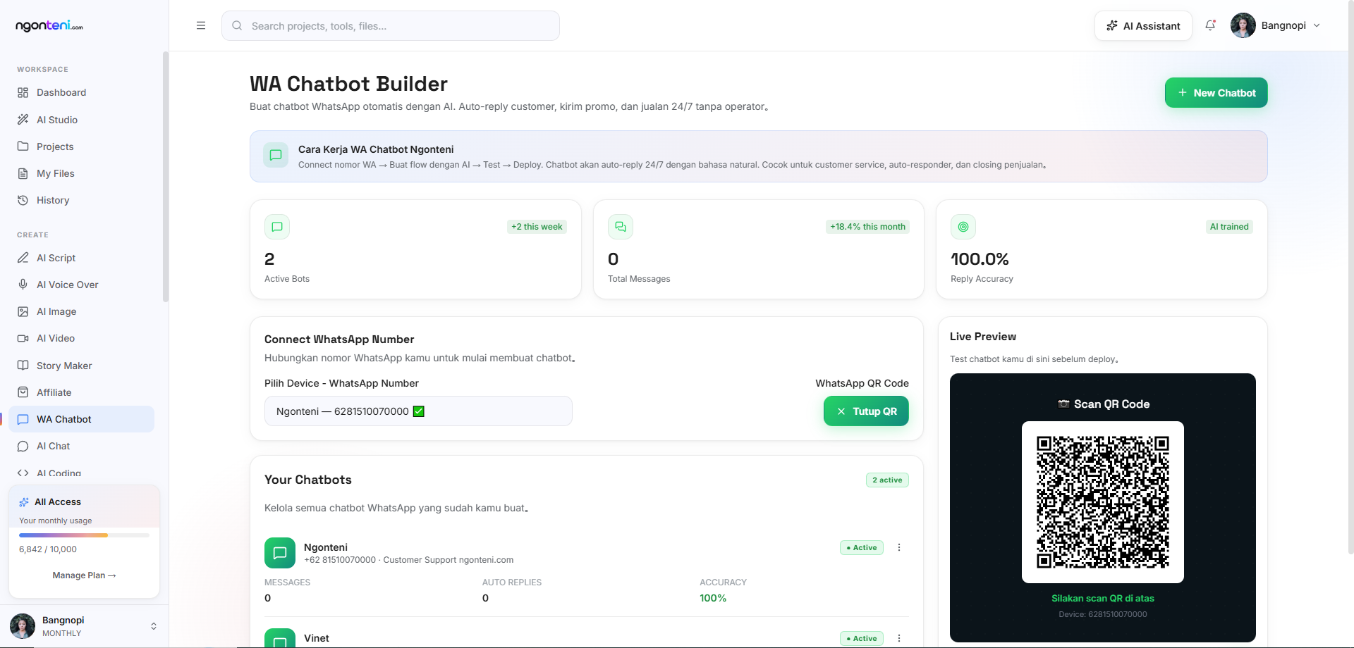 WA Chatbot Builder